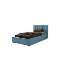 POLSTERBETT Nero 80x200 cm, Einzelbett mit Bettkasten und Lattenrost aus Holz, Velourstoff: Hellblau - Hellblau, Holz/Kunststoff (80/200cm) - Marpur