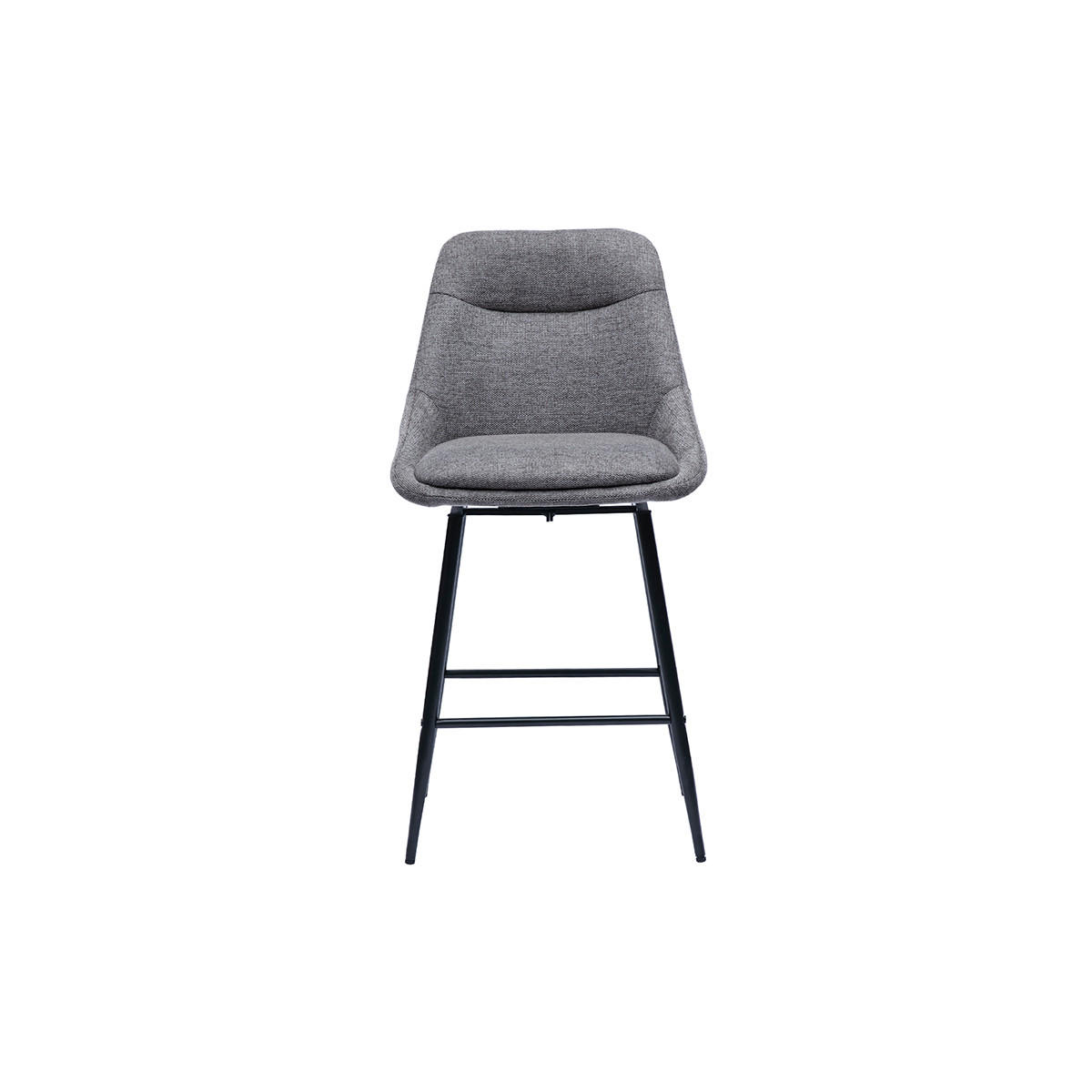 BARHOCKER aus Textil in Grau mit Samteffekt und Metall drehbar H66 cm (2er-Set) ALESS - Grau, Textil (52.5/97/49.5cm) - Miliboo