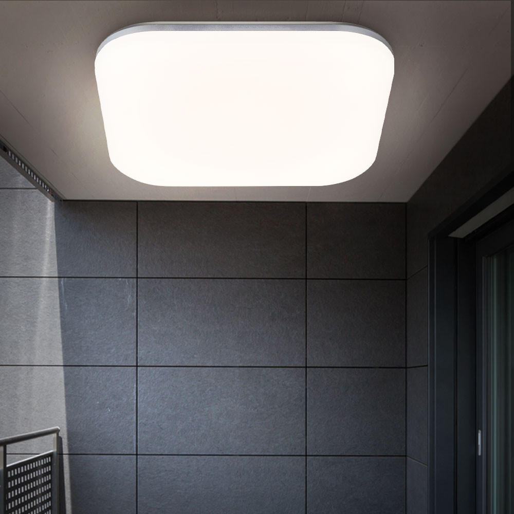 LED AUSSENDECKENLEUCHTE Dori Weiß Opal - Weiß, Kunststoff (33/33/5.6cm) - Globo Lighting