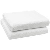 BADETUCH, 2er-Set, 100x150 cm, 100% Baumwolle, Weiß - Weiß, Textil (100/150cm) - Zollner