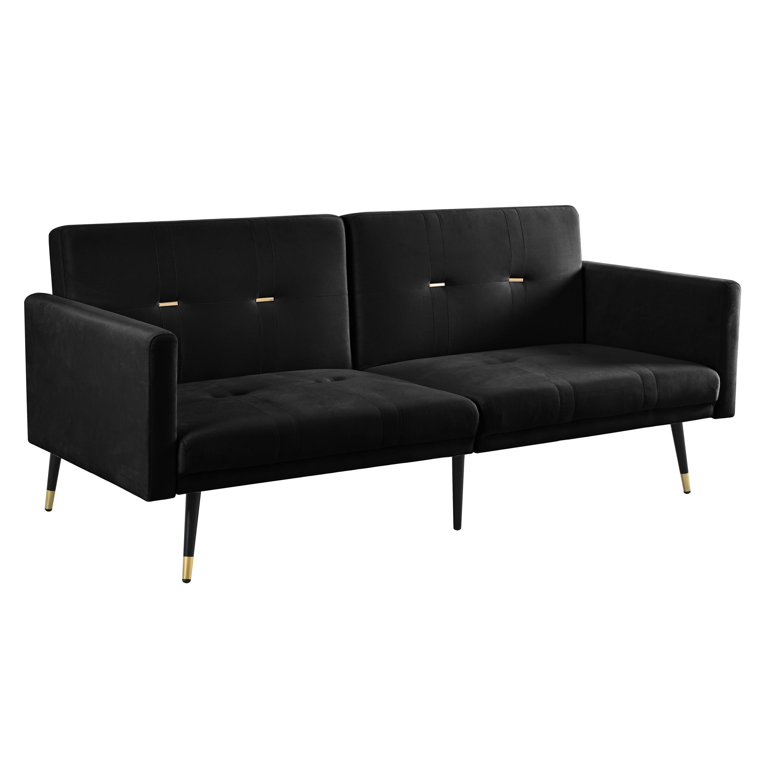 SCHLAFSOFA 150/89/70 cm in Schwarz Samt - Schwarz, Textil (164/70/89cm) - Oxeza