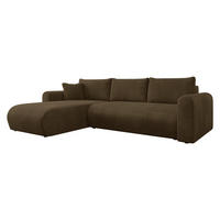 ECKSOFA Eliwo - Schwarz/Braun, Holz/Textil (252/158cm) - MIRJAN24