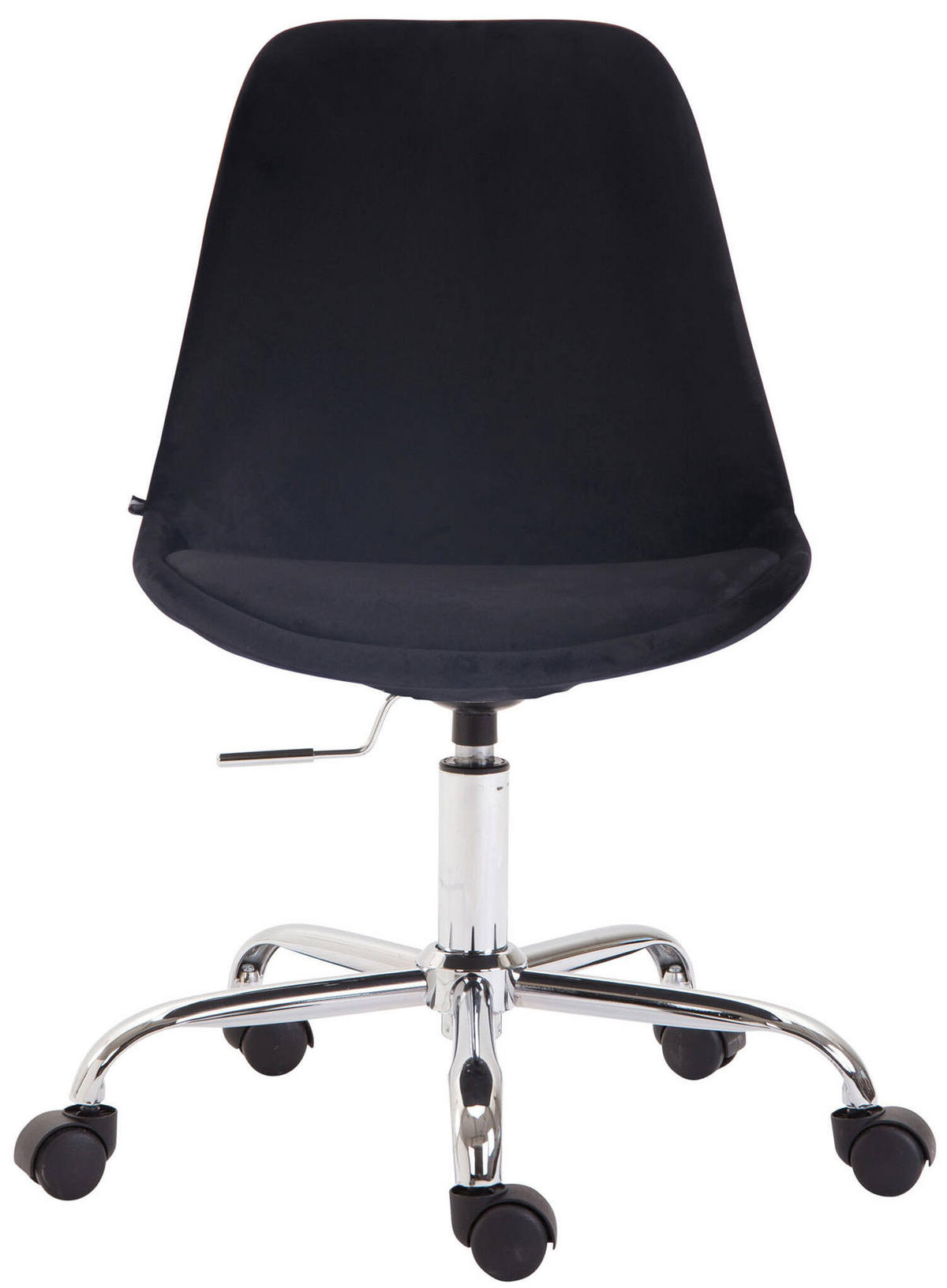 BÜROSTUHL Toulon, Samt Schwarz - Schwarz, Textil/Metall (48/52/54cm) - TPFLiving