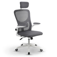 BÜROSTUHL Baltimore Weiß Grau - Grau, Kunststoff (59/123/60cm) - Juskys