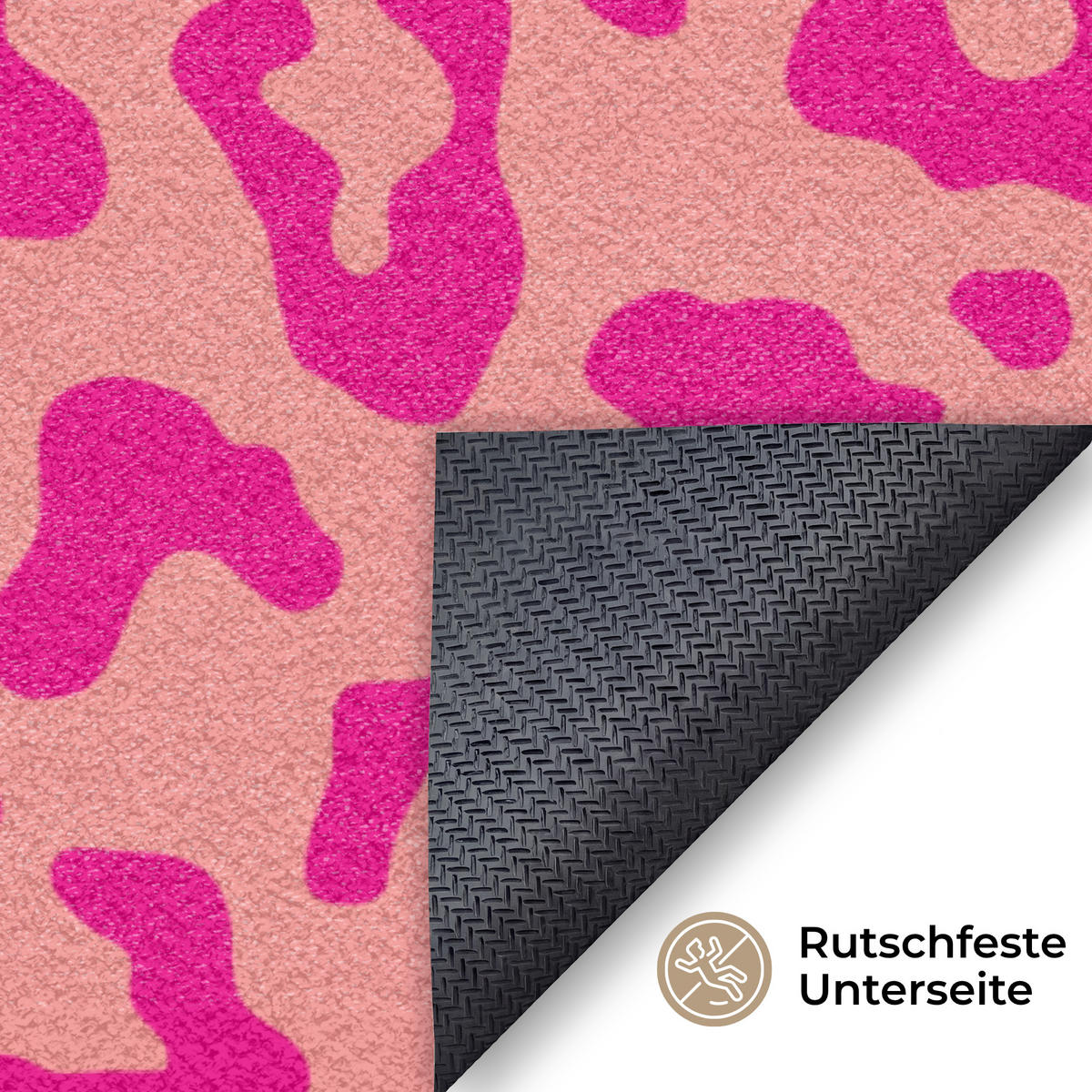 FUSSMATTE Pantherdruck - Rosa - Tierdruck - Minimalistisch Sauberlaufmatte 150x90 cm - Pink, Kunststoff (150/90cm) - MuchoWow