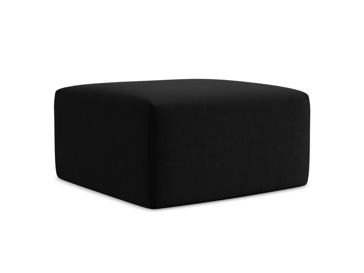 POUF Samt Stoff Schwarz - Schwarz, Holzwerkstoff/Kunststoff (75/37/75cm) - Makamii