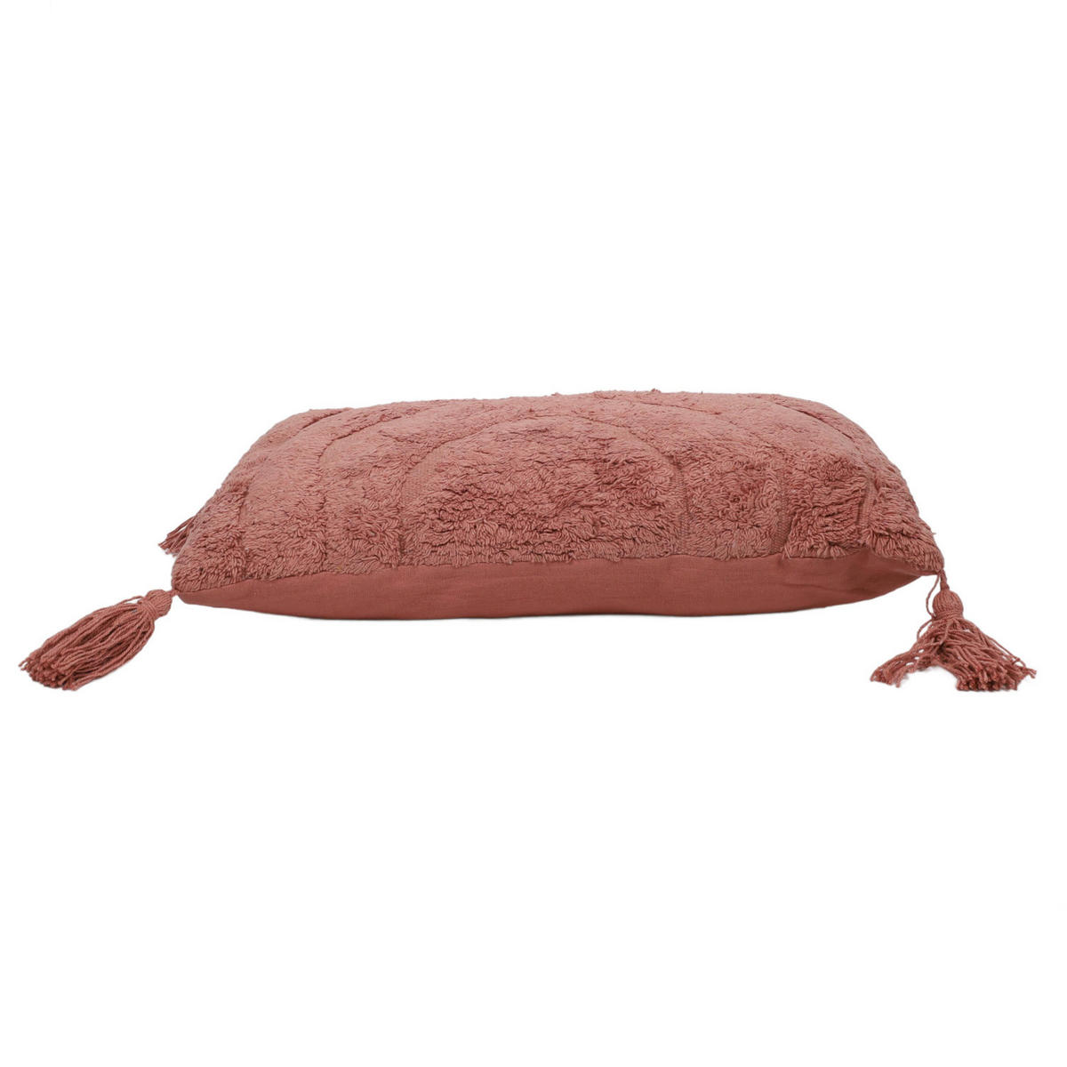 KISSEN aus getufteter Baumwolle 50/30/8 cm - Rot, Naturmaterialien (30/50cm) - Home Styling Collection