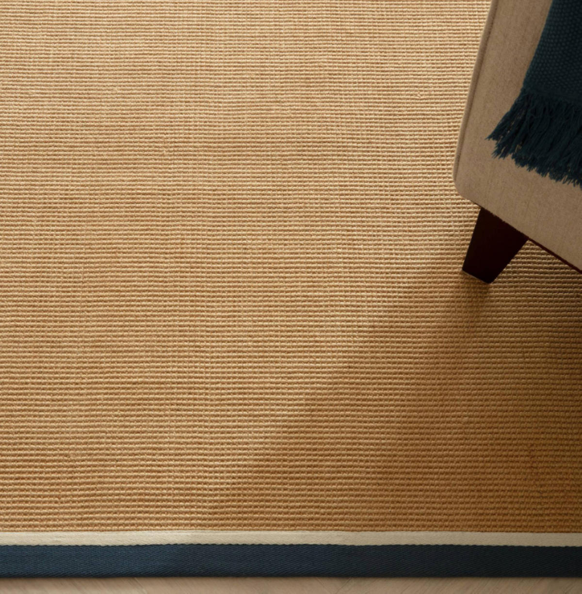 TEPPICH modern Wohn-/Schlafzimmer Naturfaser DORO Blau 40x120 cm - Blau, Naturmaterialien (40/120cm) - Novatrend