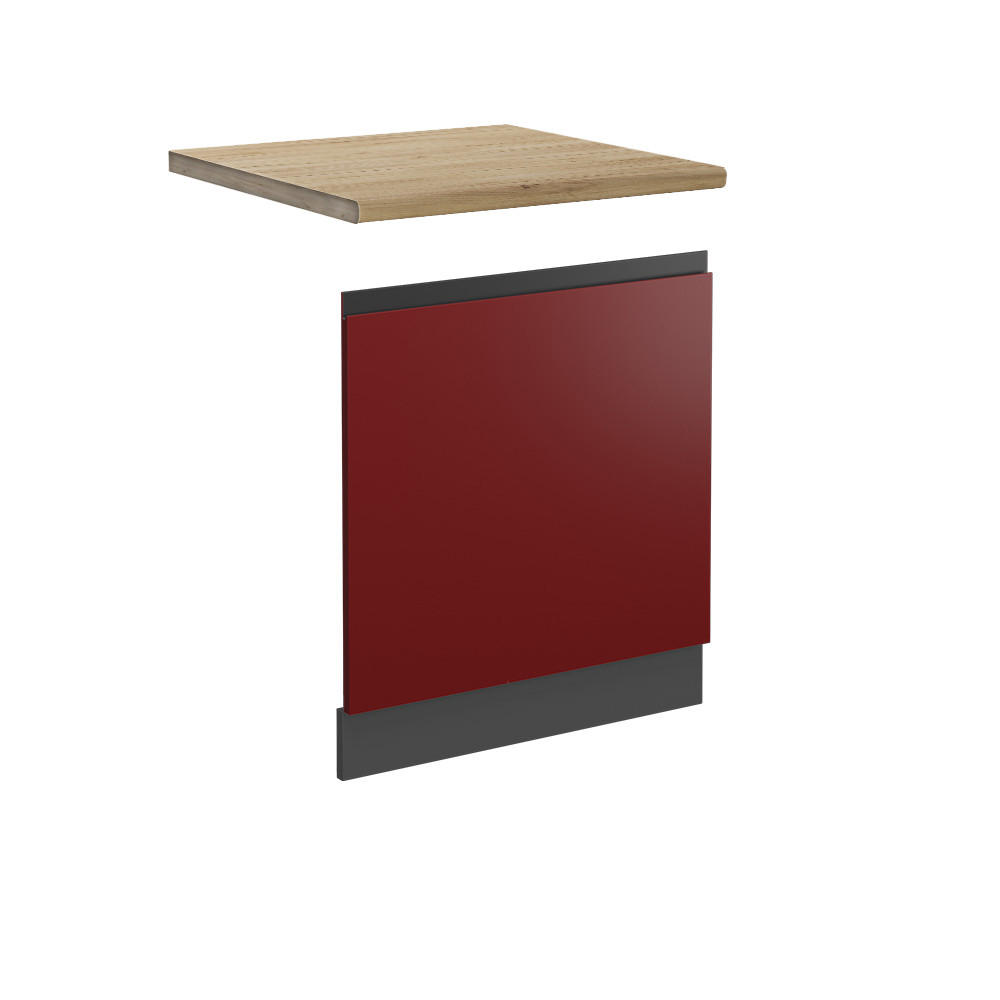 FRONTBLENDE R-Line Rot 60 cm, AP Eiche - Anthrazit/Rot, Holzwerkstoff (60/57.2/1.6cm) - Vicco