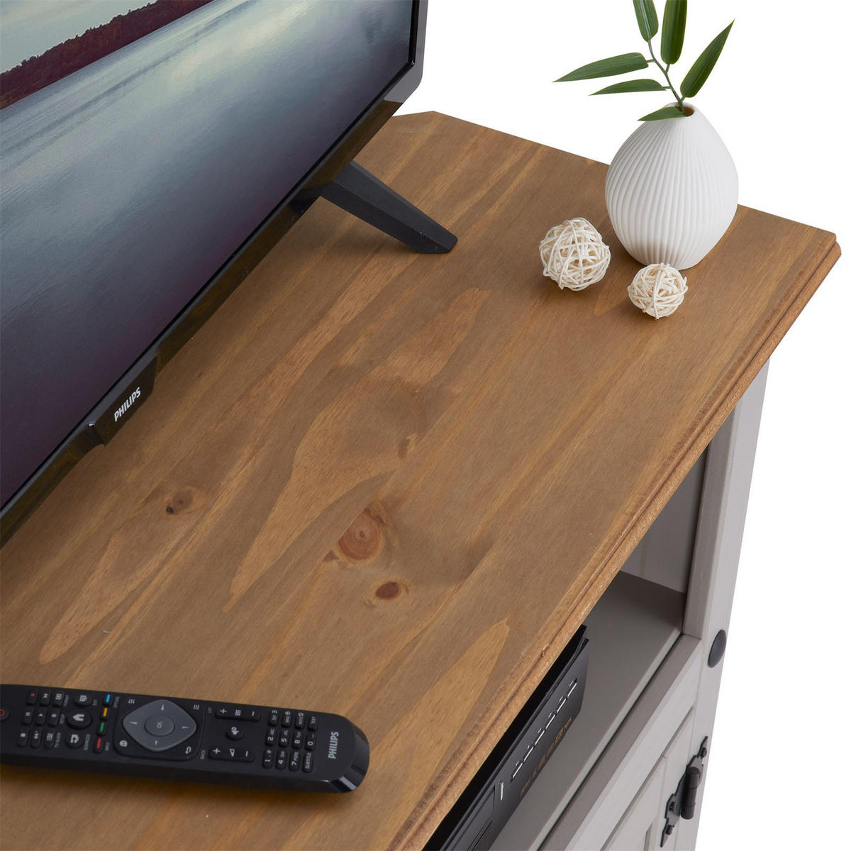 TV RACK RAMON - Naturfarben/Grau, Holz (85/79/43cm) - CARO-Möbel