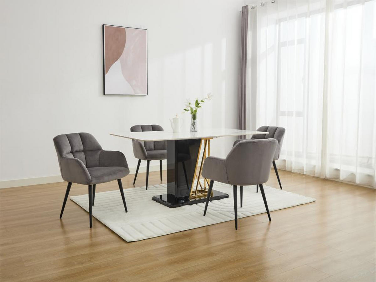 STUHL 2er-Set - Samt & Metall - Grau - PEGA - Grau, Textil (62/78/58.5cm) - Pascal Morabito