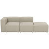 SOFA 2-Sitzer mit Hocker rechts Kattrina Flachgewebe creme - Creme, Kunststoff (100/73/250cm) - 58aufmkessel