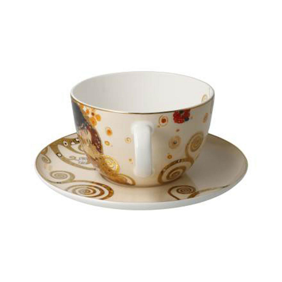 MILCHKAFFEETASSE Gustav Klimt - Der Kuss, Fine Bone China - Multicolor, Keramik (0.35L) - Goebel