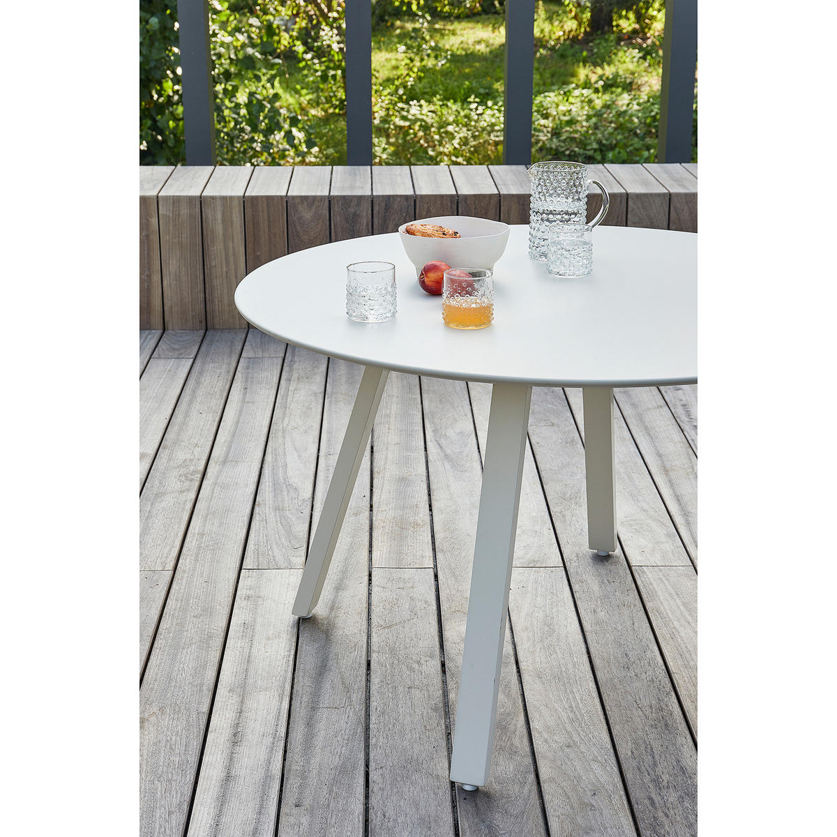 GARTENTISCH - Aluminium / Hellgrau - Hellgrau, Metall (120/120/75cm) - home24