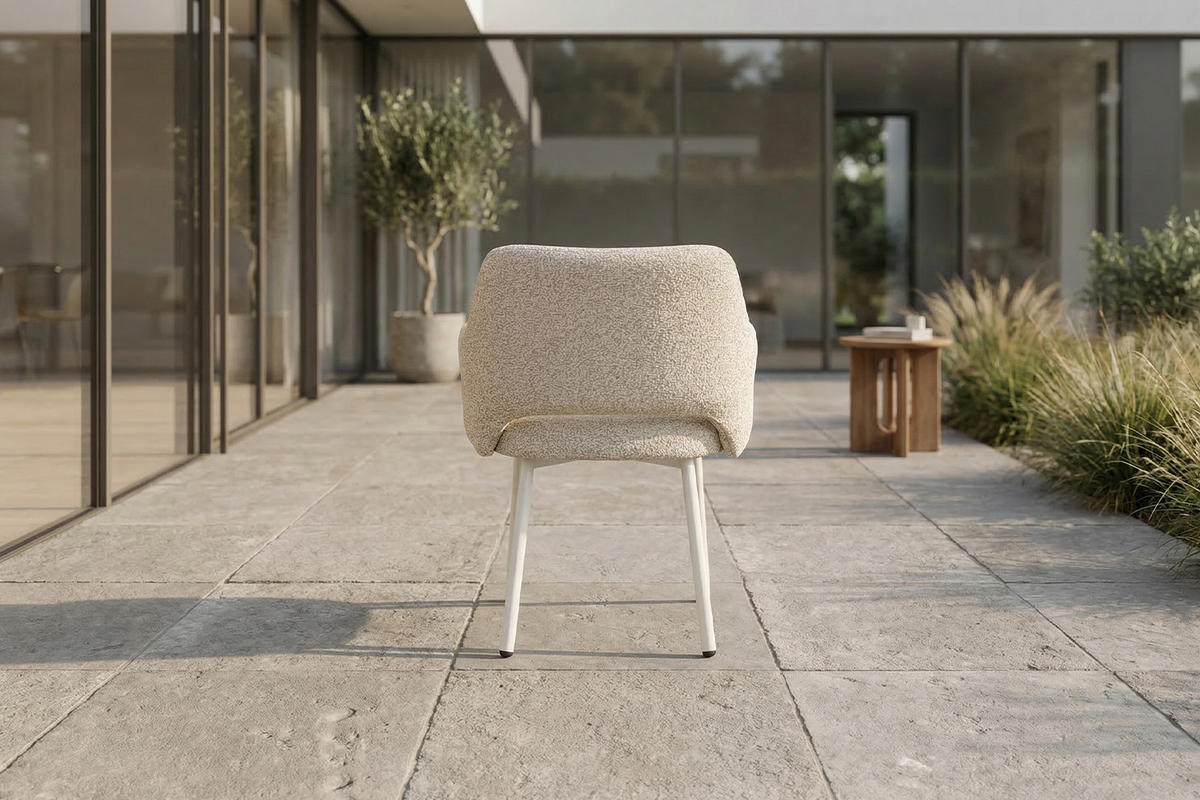GARTENSTUHL AMUR Cremeweiß SOLENZO Flachgewebe (1er-Set) - Creme, Textil (62/80/62cm) - KAWOLA
