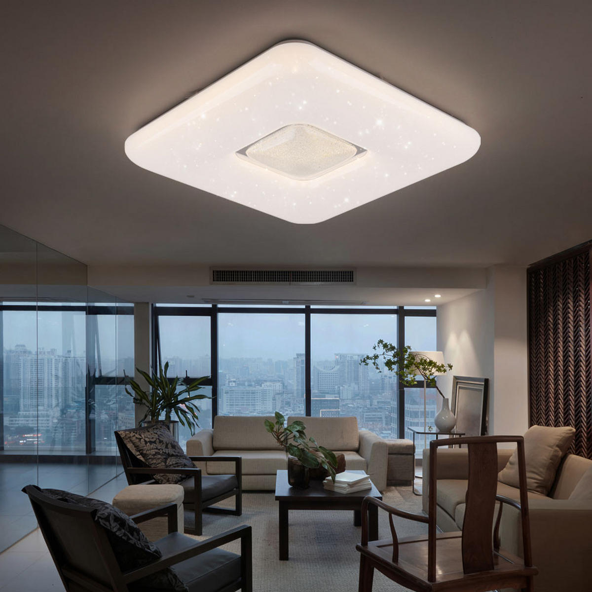 LED DECKENLEUCHTE TRYSTAN Chrom Weiß - Weiß, Metall (43/43/8cm) - Globo Lighting