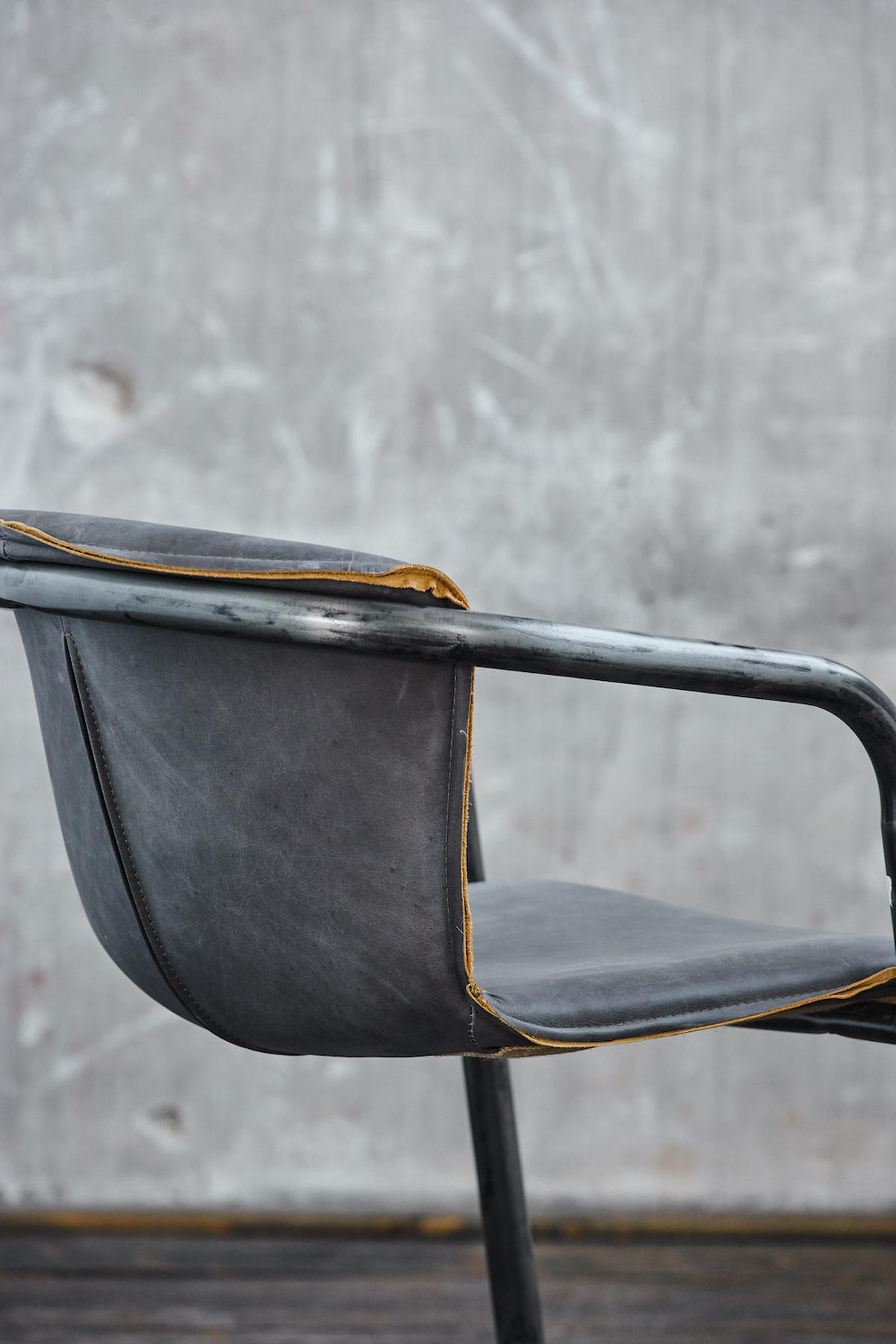 ESSZIMMERSTUHL FILLY Grau Leder - Schwarz/Grau, Leder (54/73/61cm) - KAWOLA