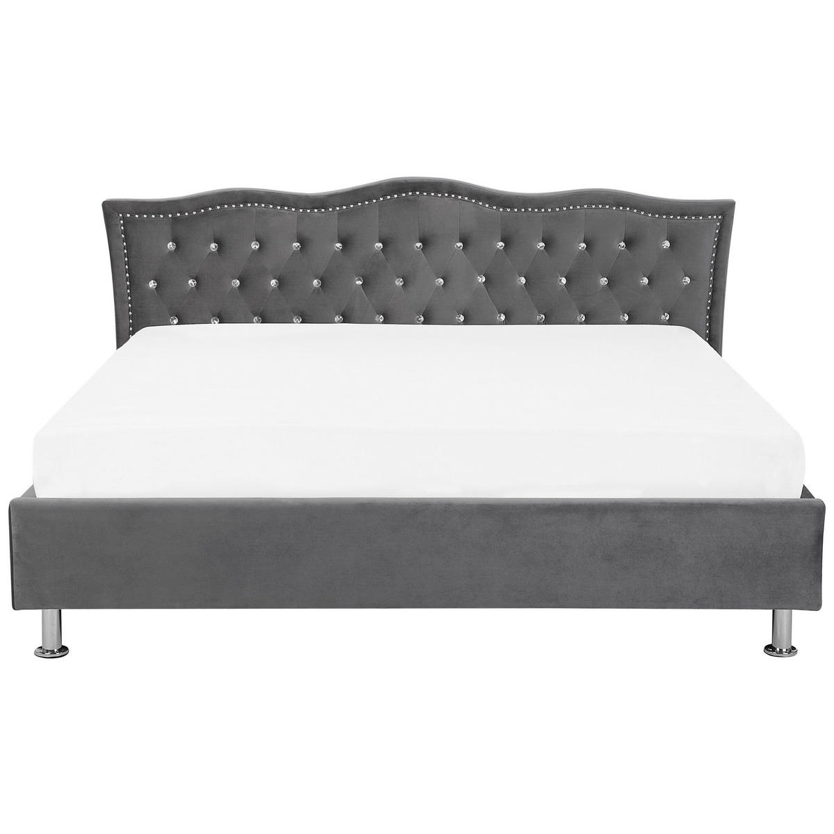 BETT 180/200 cm Dunkelgrau Metz - Dunkelgrau, Textil (180/200cm) - Beliani