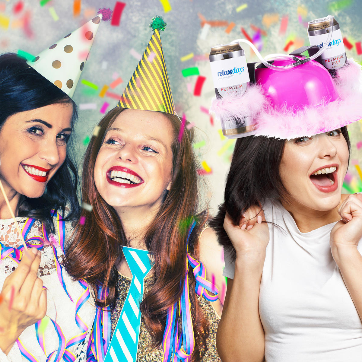 BIERHELM - Pink, Kunststoff/Textil (32/13/28cm) - Relaxdays