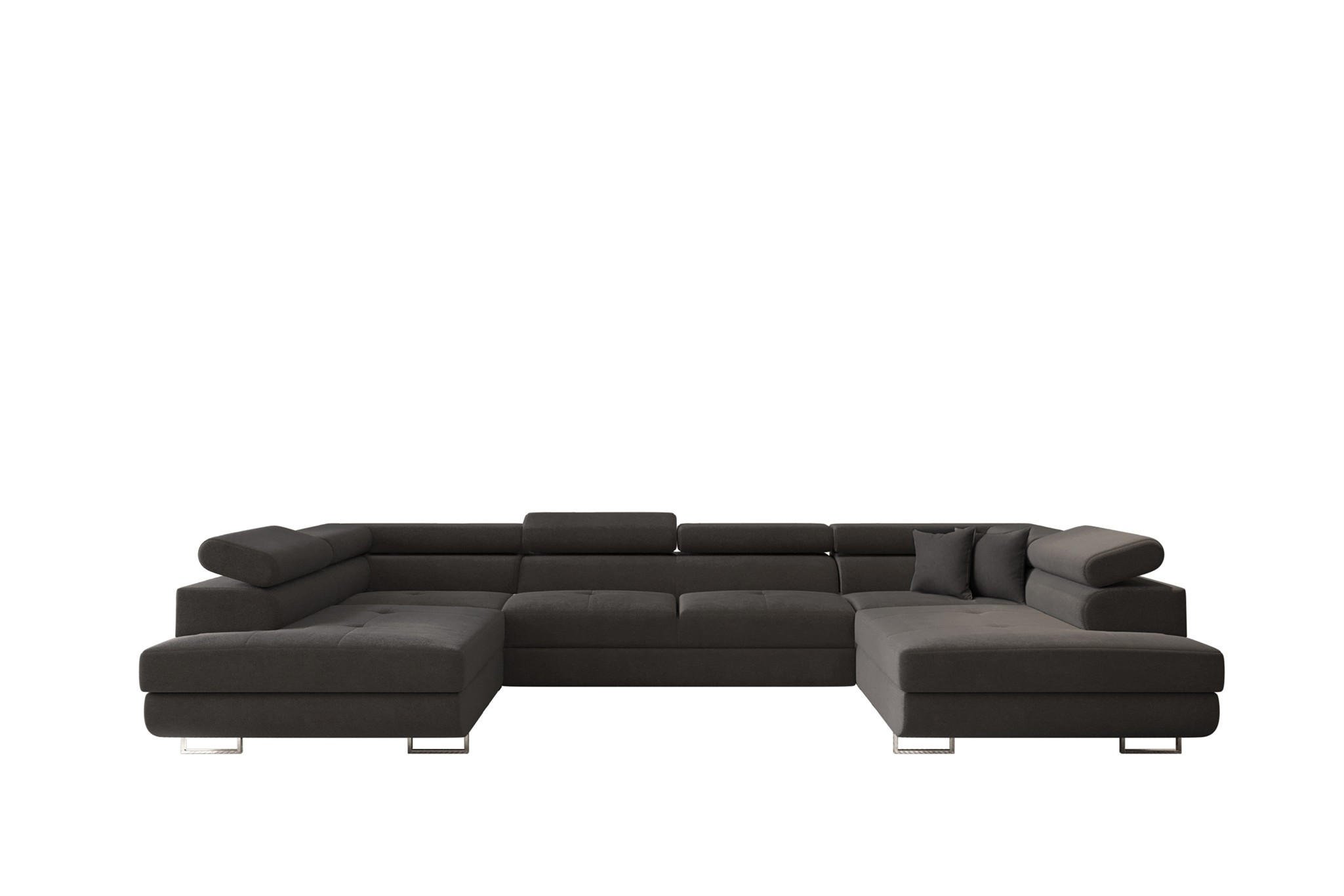 WOHNLANDSCHAFT Carmelo In Nova - Anthrazit, Holzwerkstoff/Textil (345/90/202cm) - Fun Möbel