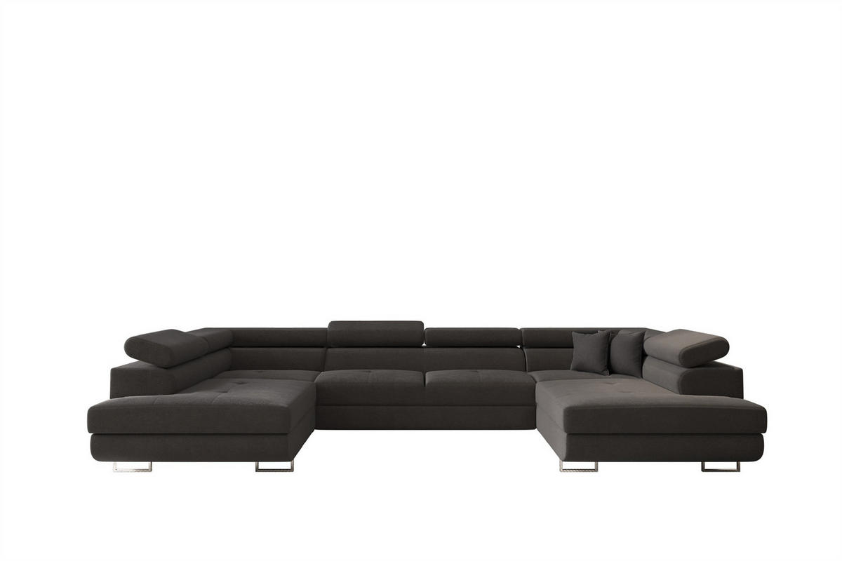 WOHNLANDSCHAFT Carmelo In Nova - Anthrazit, Holzwerkstoff/Textil (345/90/202cm) - Fun Möbel