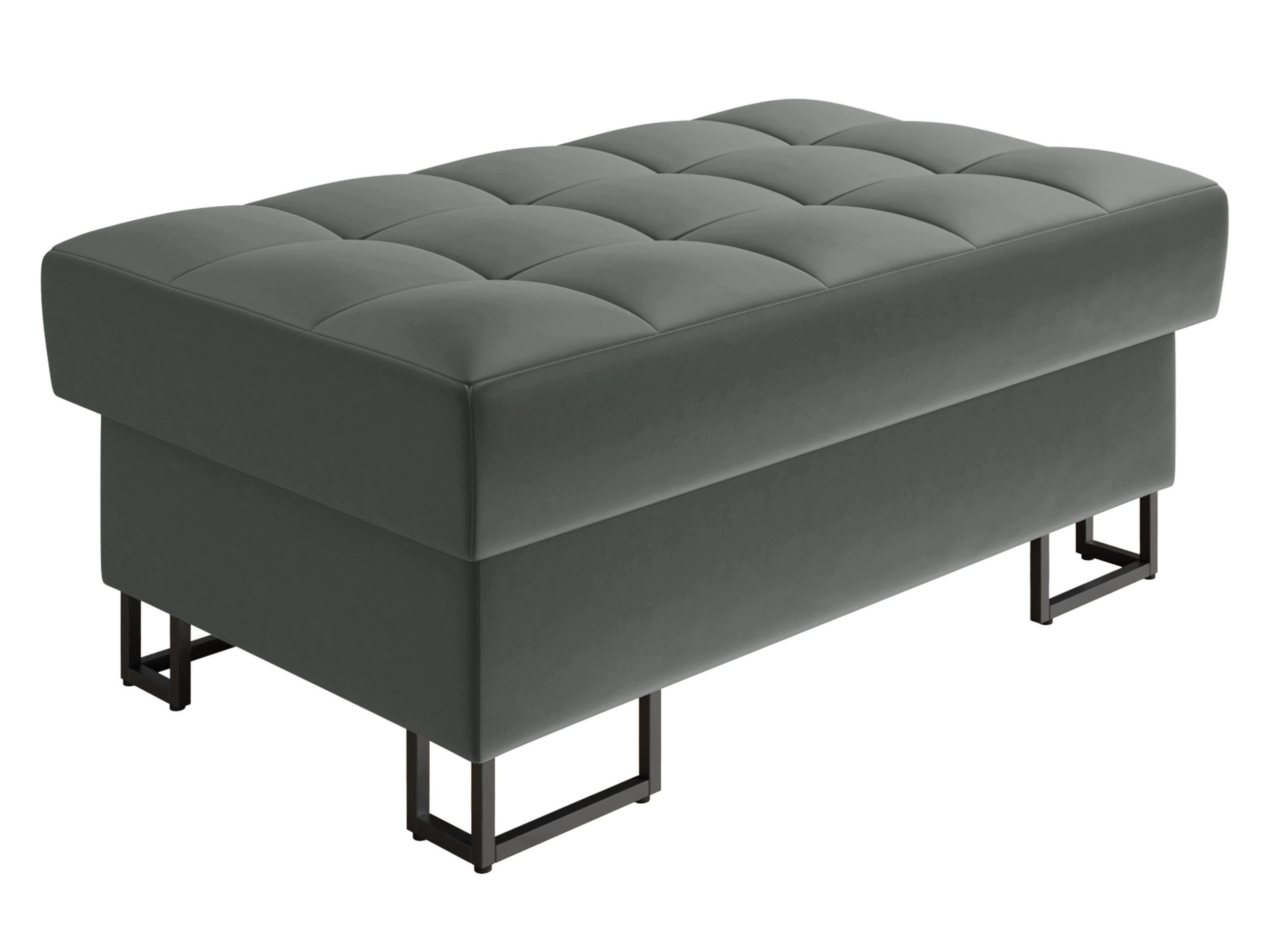 POLSTERHOCKER Laris - Greige/Schwarz, Holz/Textil (106/44/67cm) - MIRJAN24