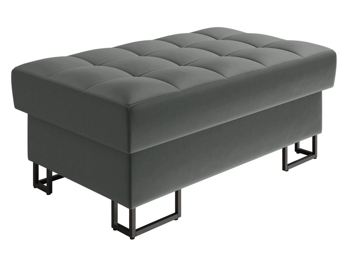 POLSTERHOCKER Laris - Greige/Schwarz, Holz/Textil (106/44/67cm) - MIRJAN24