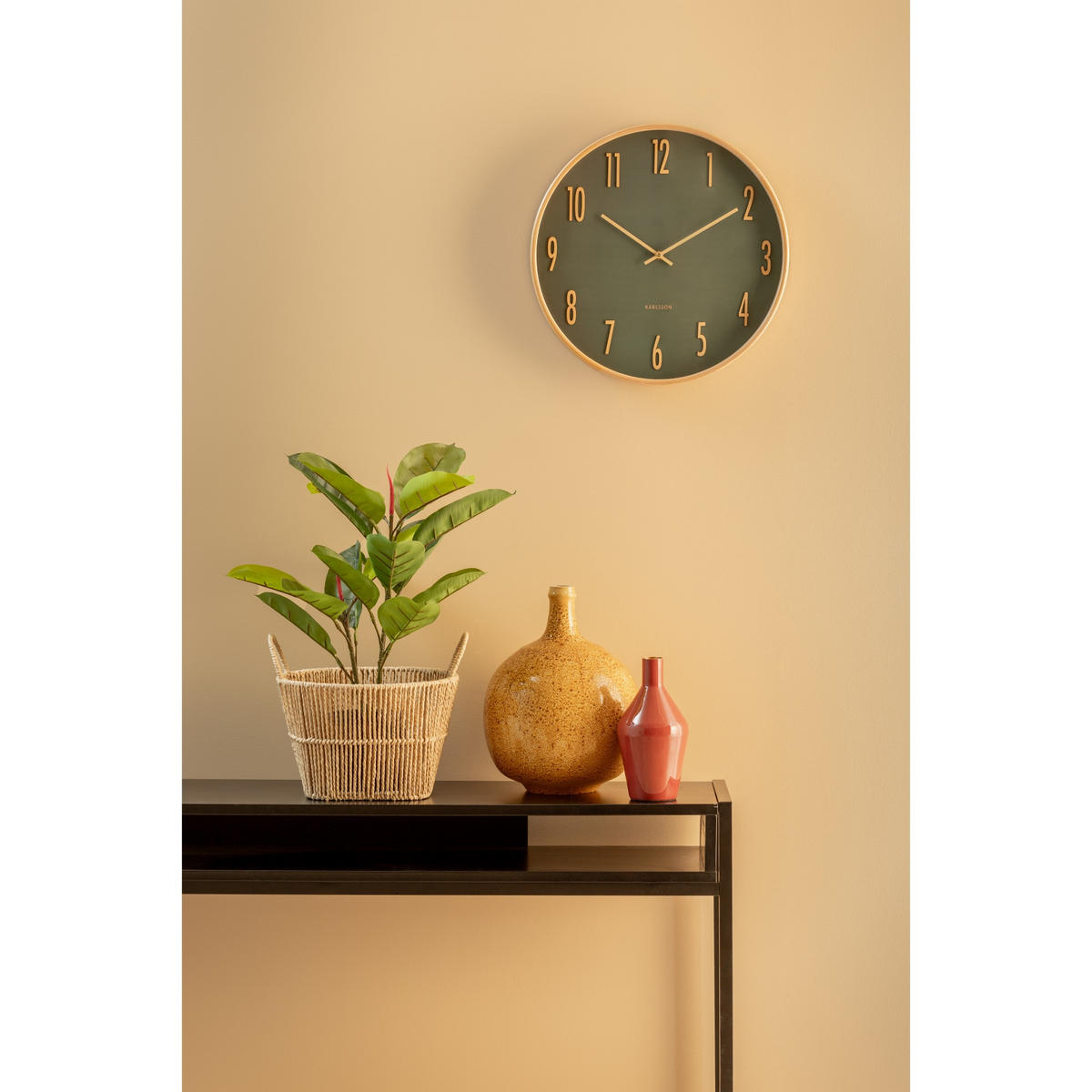 WANDUHR Gracil Grün 40/5/40 cm - Grün, Holzwerkstoff (5/40/40cm) - Karlsson