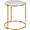 BEISTELLTISCH Ellsa,43 x 43 x 50,5 cm,weiß/gold - Goldfarben/Weiß, Stein (43/43/50.5cm) - tectake