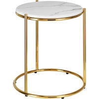 BEISTELLTISCH Ellsa,43 x 43 x 50,5 cm,weiß/gold - Goldfarben/Weiß, Stein (43/43/50.5cm) - tectake