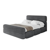 POLSTERBETT mit Bettkasten, Fußteil und Lattenrost, Bett mit Matratze H3/H4 - ELVA-Z 180x200 Dunkelgrau - Anthrazit, Holzwerkstoff/Textil (180/200cm) - ALTDECOR