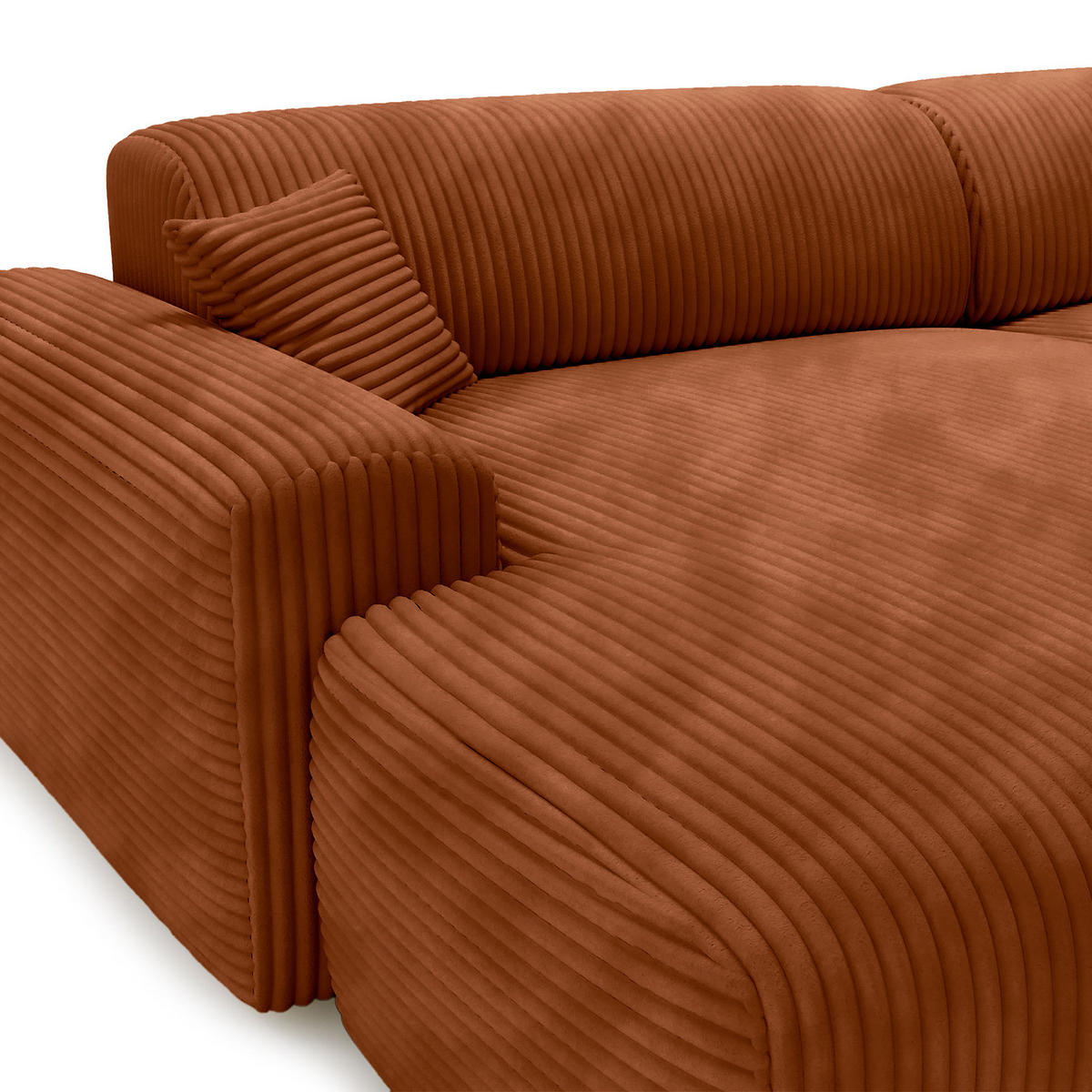ECKSOFA mit Longchair - Cord - Schwarz/Braun, Kunststoff/Textil (284/178cm) - home24