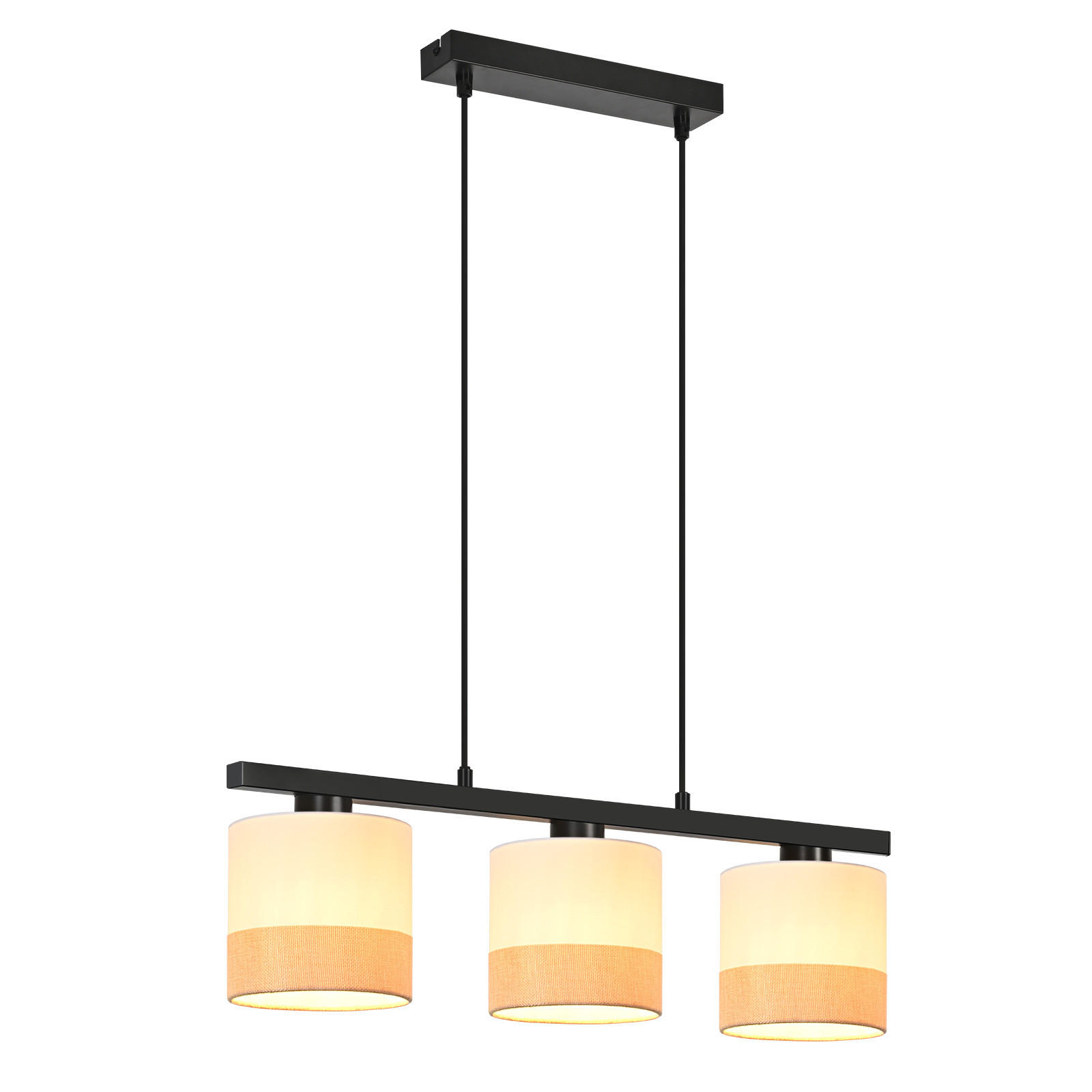 ZMH Pendelleuchte Weiß, Schwarz 5x120x25 cm