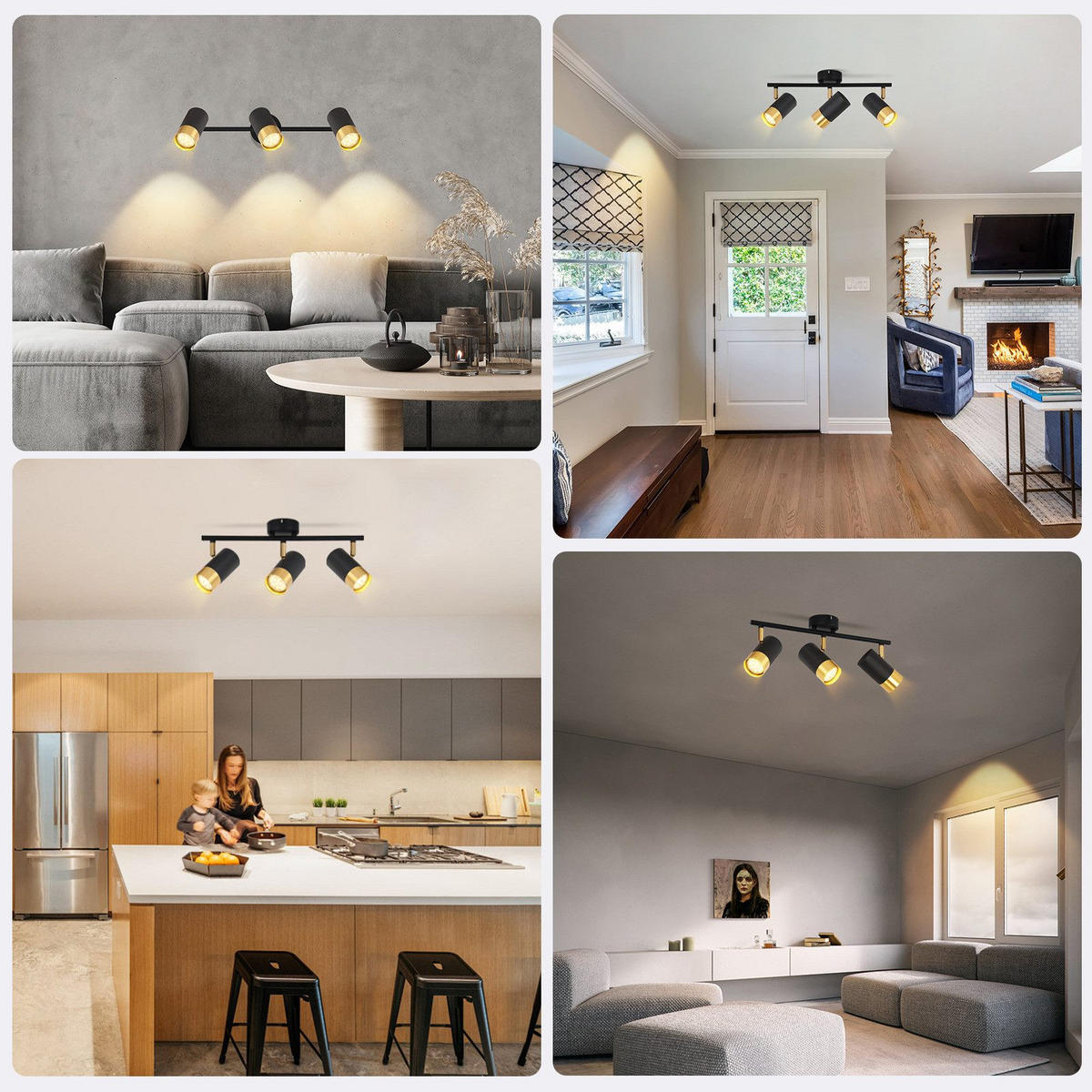 STRAHLER Schwerin 3-flammig 47/8/17 cm - Schwarz, Metall (47/8/17cm) - Nettlife