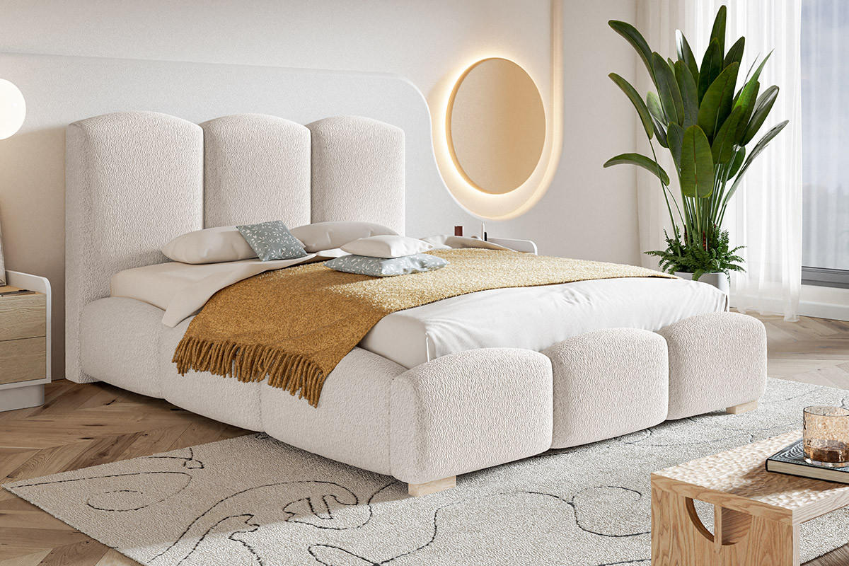 BETT Creme BEN 14 Mit Bettkasten 90x200 cm - Ecru, Textil (90/200cm) - Sepro Meble