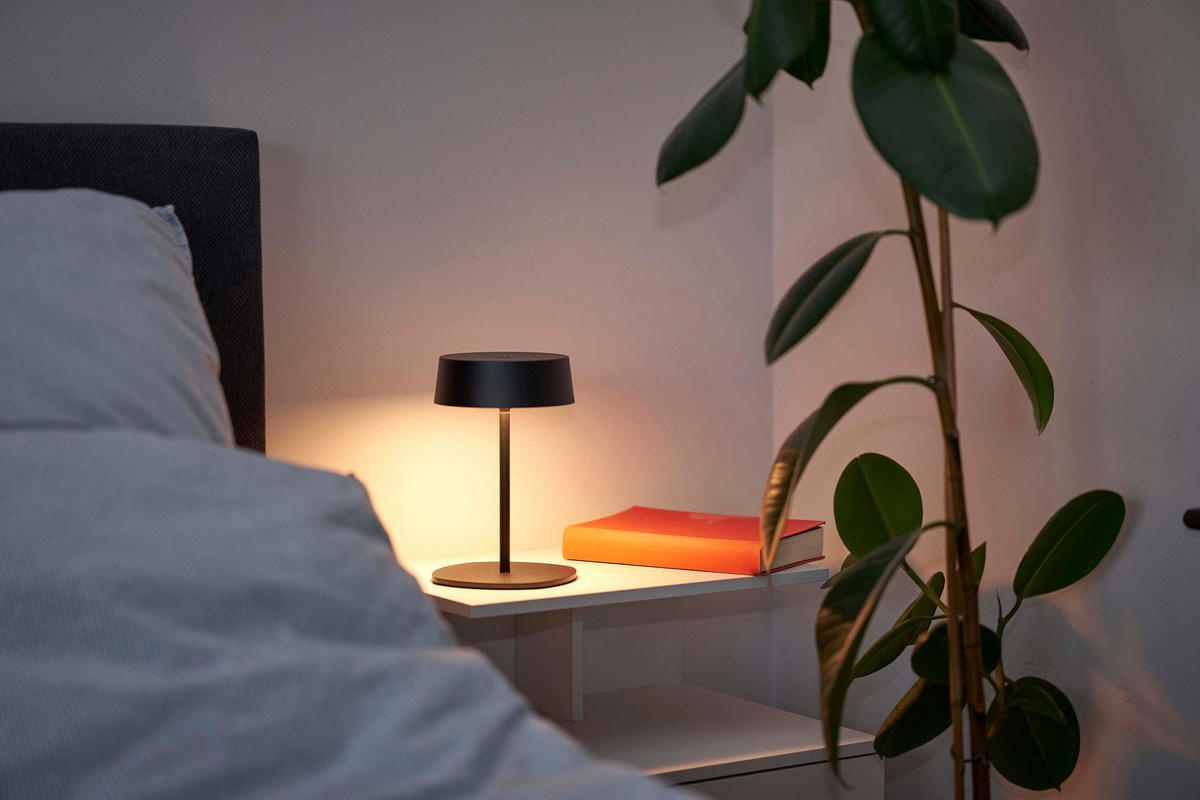 LED-TISCHLEUCHTE - elegante, dimmbare Akku-Leuchte mit Metallgehäuse und IP54 für Innen und Außen, höhenverstellbar - Schwarz, Metall (13.5/13.5/36cm) - Northpoint