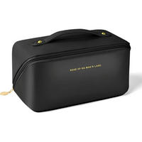 KULTURBEUTEL PU Leder Schwarz - Schwarz, Kunststoff (3.6/31/21cm)