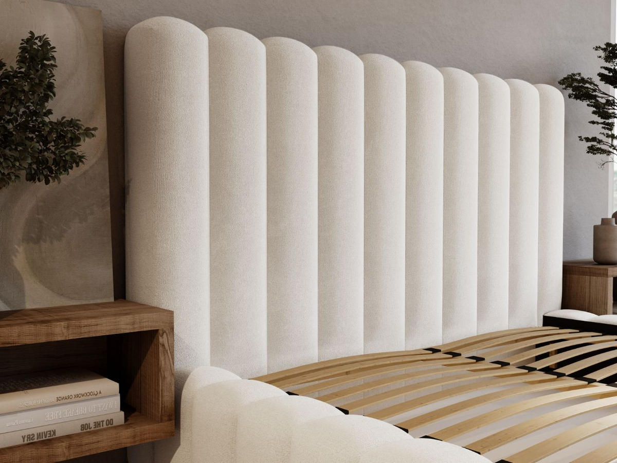 POLSTERBETT Rotto 180x200 Creme - Creme/Naturfarben, Holz/Kunststoff (180/200cm) - Graingold