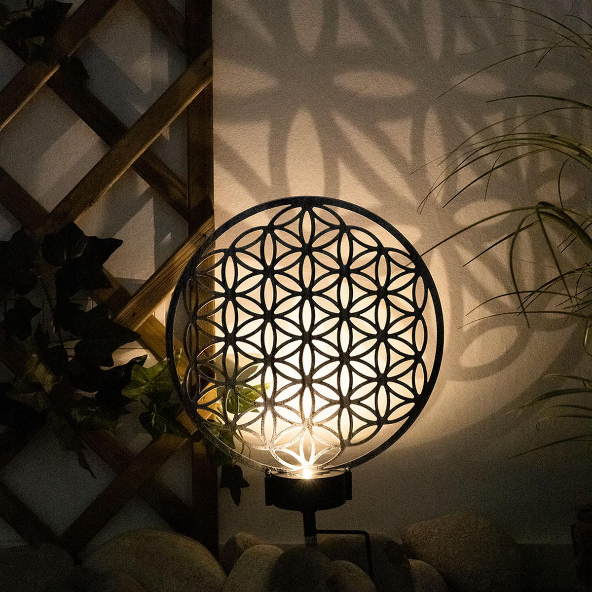 LED AUSSENLEUCHTE Solarleuchte Silber Schwarz Antik - Silberfarben, Metall (30/10/41cm) - Globo Lighting