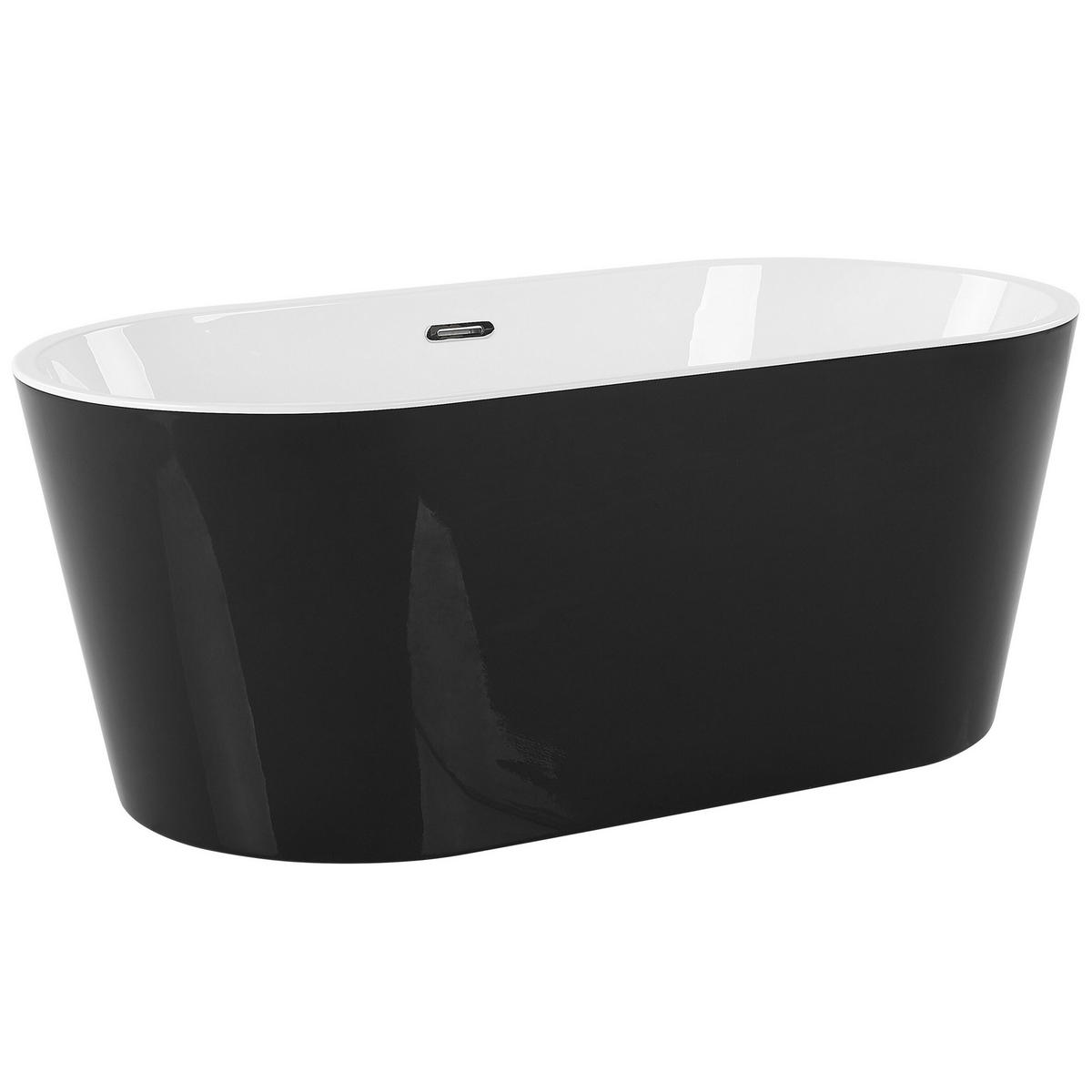 BADEWANNE FREISTEHEND 72x170x59 cm schwarz Havana - Schwarz, Kunststoff (72/59/170cm) - Beliani