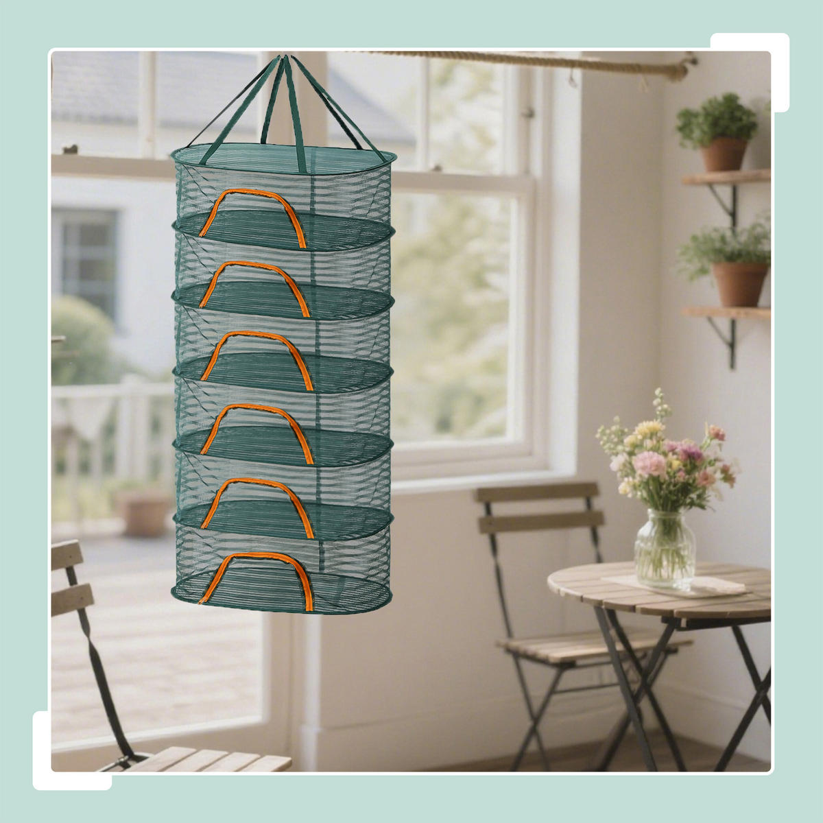 TROCKENNETZ - Dunkelgrün, Kunststoff/Textil (60/158/40cm) - Relaxdays