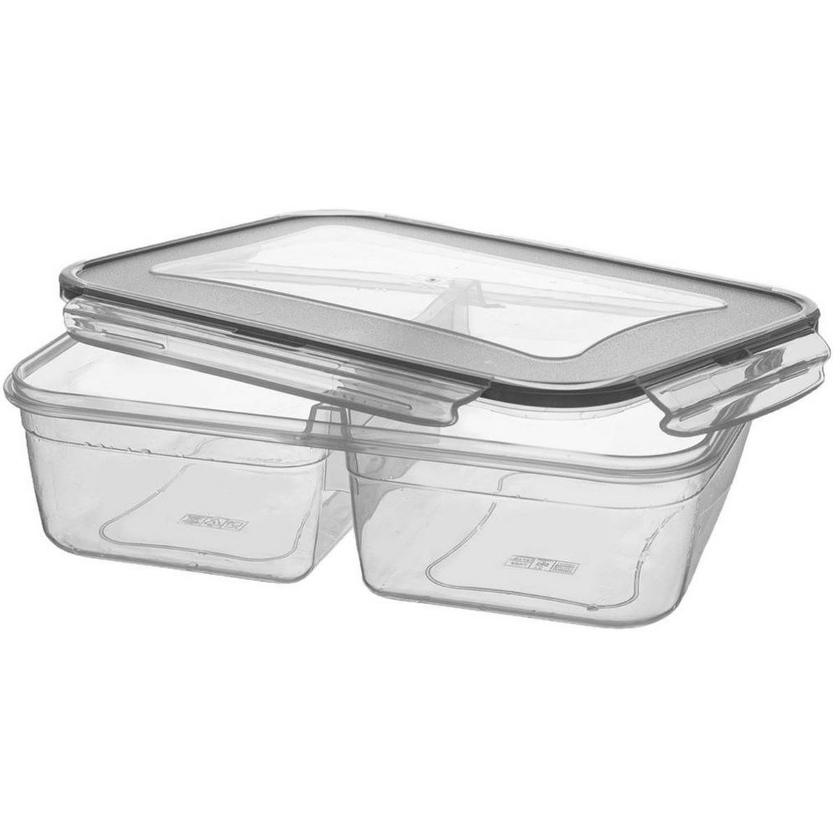 LUNCHBOX Unterteilt 2 Fächer 2 l Transparent - Transparent, Kunststoff (18/7/25.5cm) - Orion 