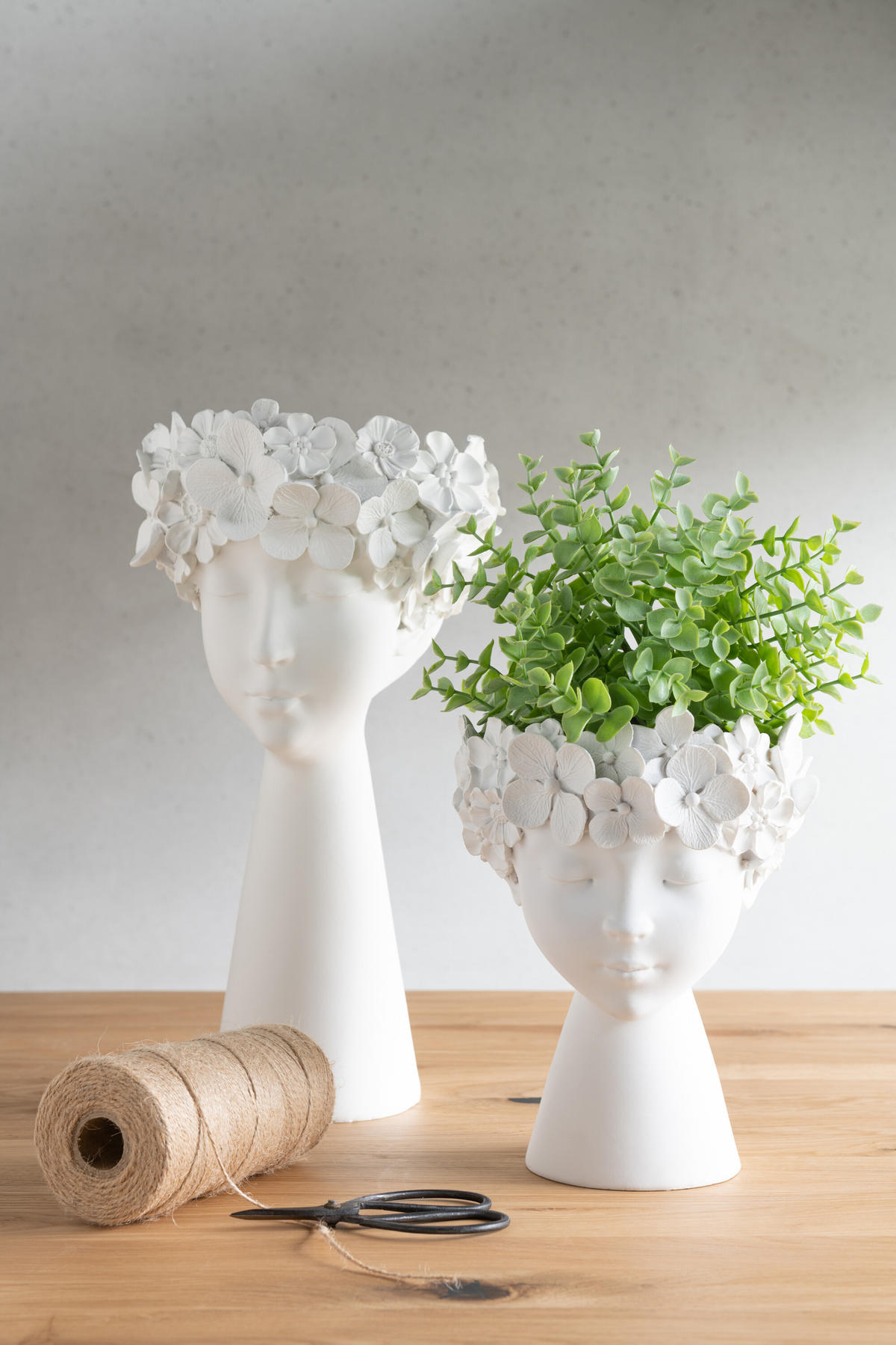 BLUMENTOPF KOPF - Kunststoff - Weiß - L - Ø 23 cm - Weiß, Kunststoff (23/40cm) - J-Line