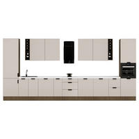 KÜCHENZEILE 515 cm - Sorento KS6-M515 - in Beige / Dunkle Eiche - Eichefarben/Beige, Holz/Metall (515/247/58cm)