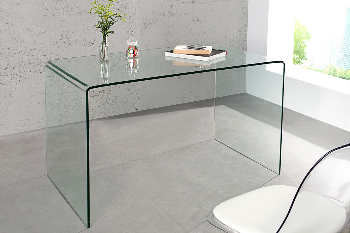 SCHREIBTISCH FANTOME Glas Transparent 120 cm - Transparent, Glas (70/120/73cm) - riess-ambiente