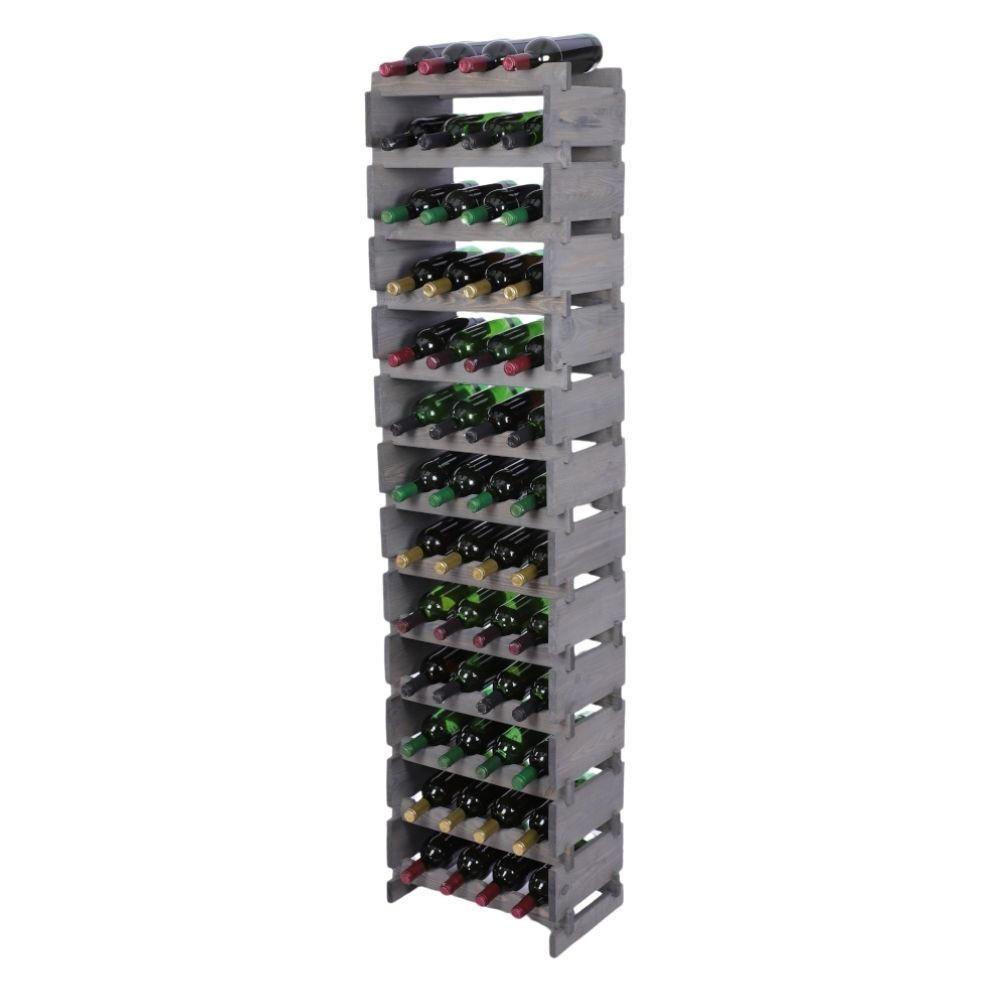 WEINREGAL VINOTECA FLEX PRO HxBxT 177x46x28cm 52 Flaschen auf 13 Ebenen Grau - Grau, Holz (46/177/28cm) - PROREGAL