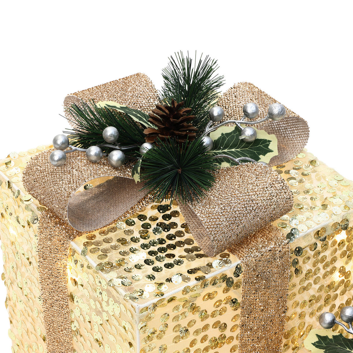 GESCHENKBOX HTHD0254 - Goldfarben, Kunststoff/Metall (25/29/25cm) - Hometopia