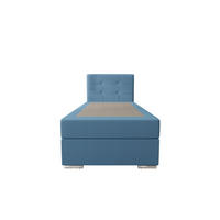 BOXBETT ZILANO 1 mit Matratze H3 und Topper 80x200 Cosmic 5 rechts - Blau, Holz/Textil (80/200cm) - Bedante