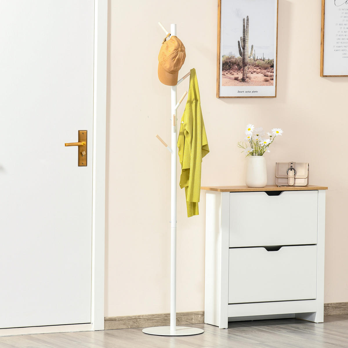 GARDEROBENSTÄNDER Weiß 1 Stück - Weiß, Metall (35/174/35cm) - GiPP
