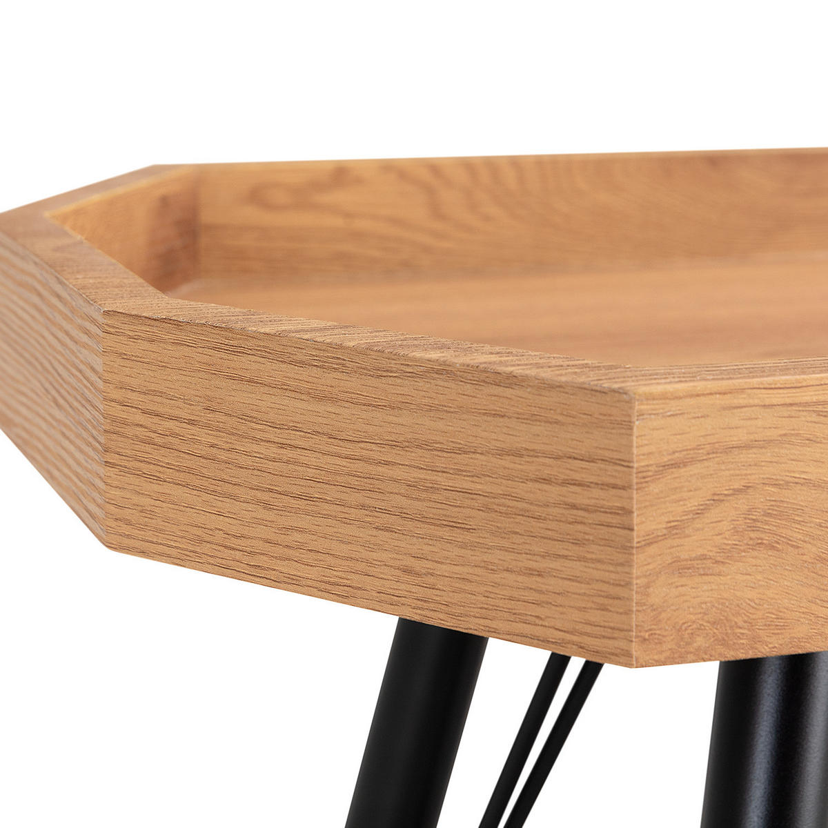 COUCHTISCH - Holzwerkstoff / Metall - Eichefarben/Schwarz, Holzwerkstoff/Metall (40/80/43cm) - home24